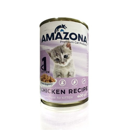 Amazona kitten food chicken chunks in gravy 400g