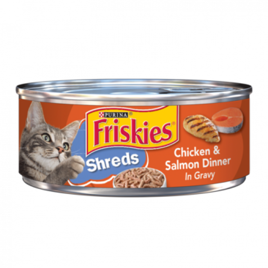 Friskies Shreds Chicken & Salmon Dinner in Gravy
