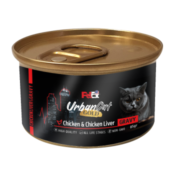 Petex Urban Cat Gold - chicken & chicken liver in gravy 85 grams