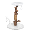 Petex Cat Scratcher From Natural Wood With White Fur HY18335