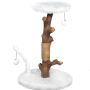 Petex Cat Scratcher From Natural Wood With White Fur HY18335