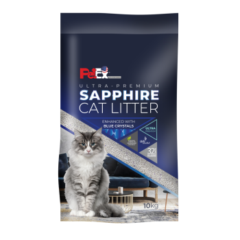 بيتيكس الياقوت الأزرق رمل قطط يتكتل مع لؤلؤ كريستال 10كيلو