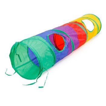 Super pets multi-colored cat foldable tunnel