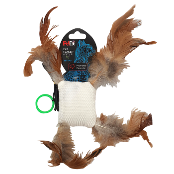 Petex canvas fabric & synthetic feathers toy for cats