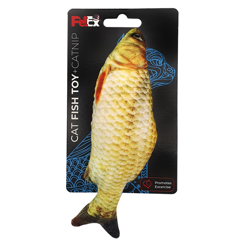 Petex Cat plush fabric toy (fish shaped) + catnip Model HF1403