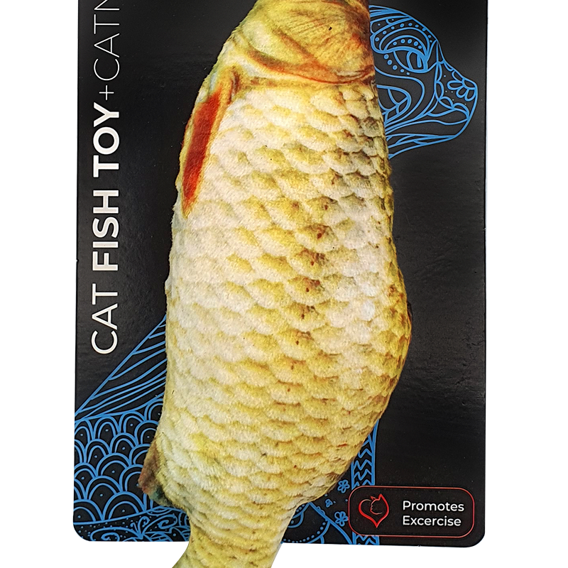 Petex Cat plush fabric toy (fish shaped) + catnip Model HF1403