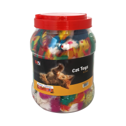 Petex mouse with a feather in a variety of insane colors