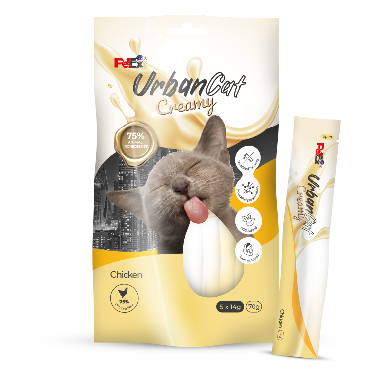 Petex urban cat creamy with chicken 70g