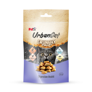 Petex urban cat crunchy pillows filled with duck & chicken cream - Digestion Assist 60g