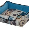 petex illustrated dog bed (Vintage model) Blue color