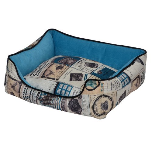 petex illustrated dog bed (Vintage model) Blue color