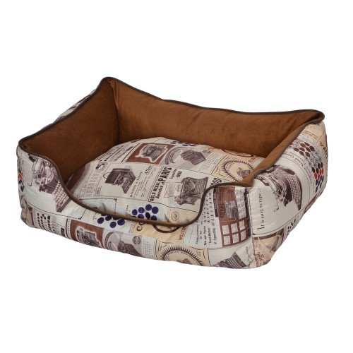 petex illustrated dog bed (Vintage model) Brown color