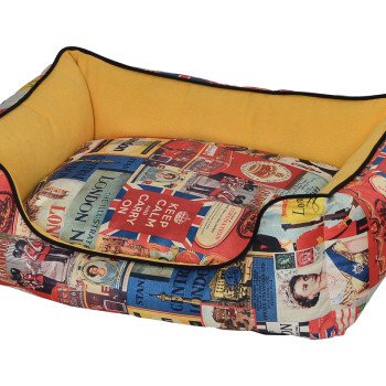 petex illustrated dog bed (Vintage model) Yellow color M