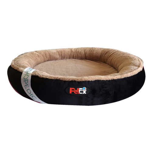 Petex Round Orthopedic bed for dog (black)