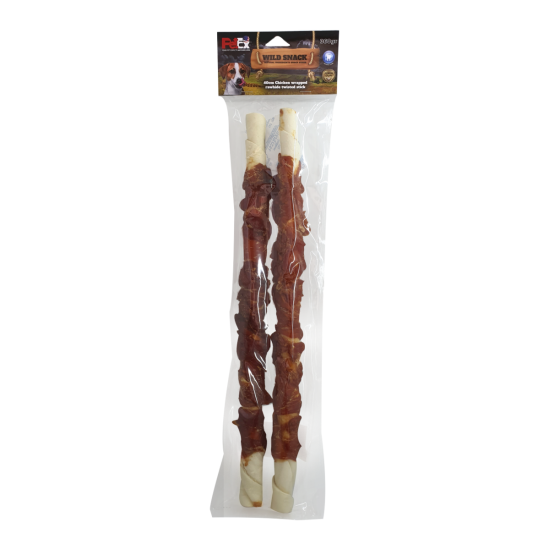 Petex 40 Cm Chicken Wrapped Rawhide Twisted Stick