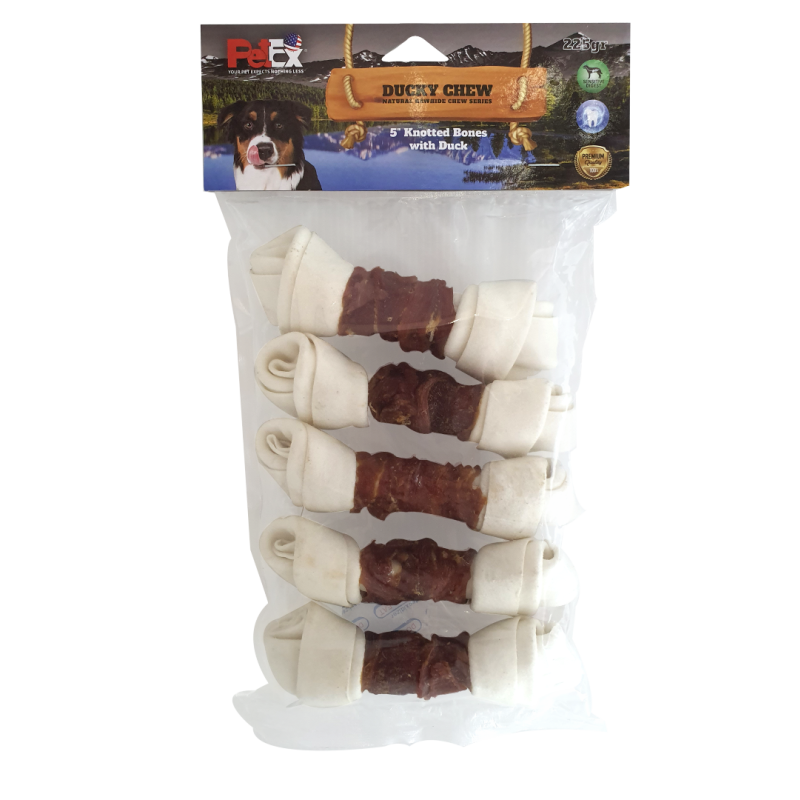 Petex 5" knotted Bone with Duck