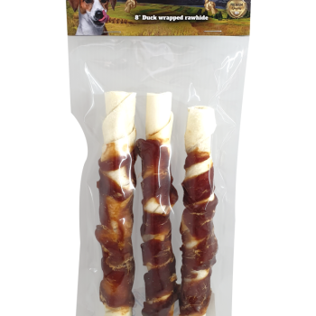 Petex 8" Duck Wrapped Rawhide Twisted Stick