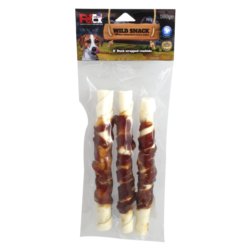 Petex 8" Duck Wrapped Rawhide Twisted Stick