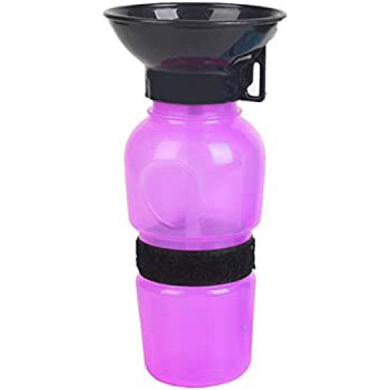 Leak Proof Portable squeeze Water Bottle with Bowl Dispenser for Outdoor Walking / Travel