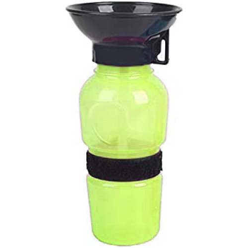 Leak Proof Portable squeeze Water Bottle with Bowl Dispenser for Outdoor Walking / Travel