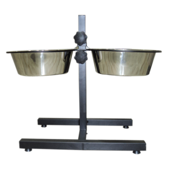Petex pair of stainless steel bowls with adjustable Stand