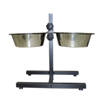 Petex pair of stainless steel bowls with adjustable Stand
