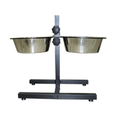 Petex pair of stainless steel bowls with adjustable Stand