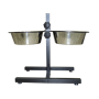 Petex pair of stainless steel bowls with adjustable Stand