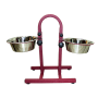 Petex Red Stand with a pair of stainless steel bowls