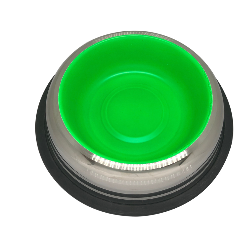Petex Stainless Steel Bowl with Rubber Bands in a Bright Green Color
