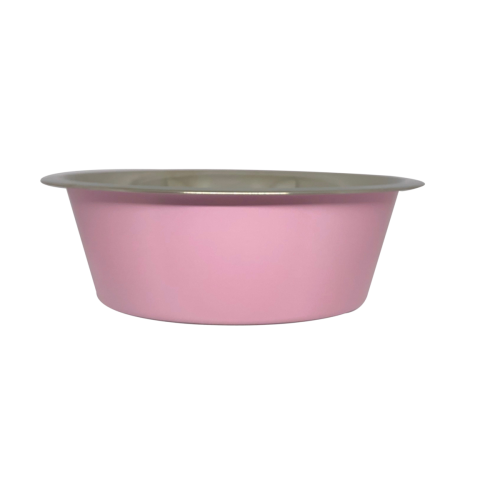 Petex Pink stainless steel Bowl with Rubber Base