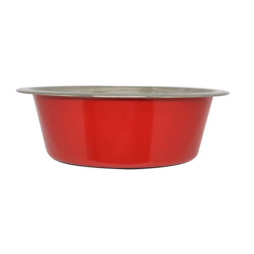 Petex Red stainless steel Bowl with Rubber Base