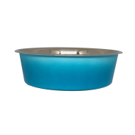 Petex White Blue Bowl with Rubber Base