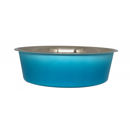 Petex White Blue Bowl with Rubber Base