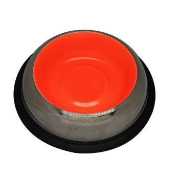 وعاء من الستانلس ستيل مع أشرطة مطاطية بلون برتقالي زاهي من بيتيكس