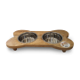 Petex Wooden Stand with Stainless Steel Bowls 1.89 liters