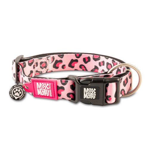 Max & Molly Smart ID Collar - Leopard Pink