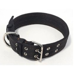 Adjustable Military Durable Wide Nylon Dog Collar - Black striped