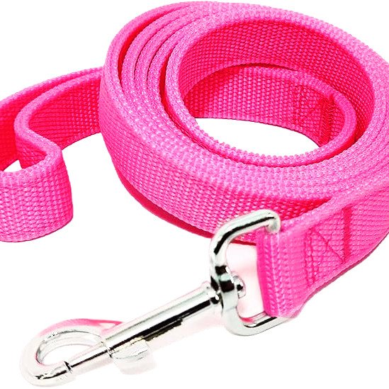 Strong Nylon Leash with 2-Layer 160 cm - neon pink