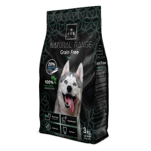 REX adult dogs grain free food with Fish