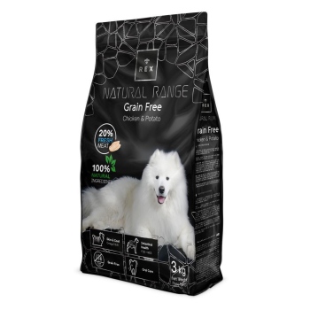 REX adult dogs grain free food with chicken and potato 14Kg