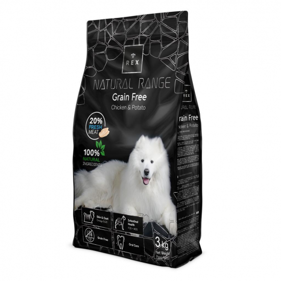 REX adult dogs grain free food with chicken and potato