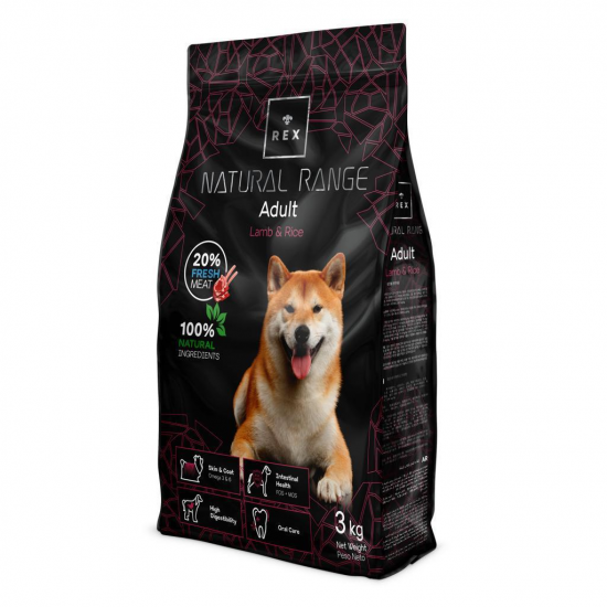 REX adult dogs food with lamb and rice