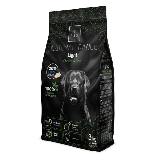 REX adult dogs light food with chicken and rice