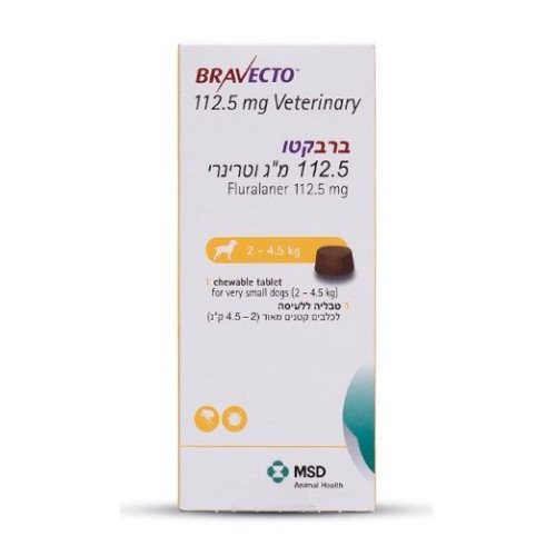 Bravecto chewable tablets for dogs 2-4.5 kg