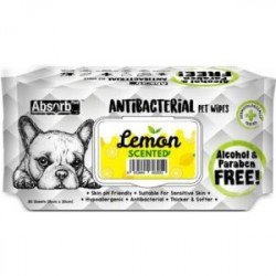 Absorb Plus Antibacterial Pet Wipes - Lemon