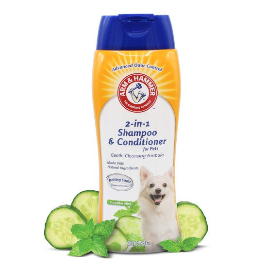 Arm & Hammer 2-In-1 Shampoo & Conditioner for Dogs Cucumber Mint Scent, 20 oz / 591 ml