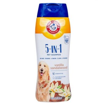 Arm & Hammer 5-In-1 Shampoo & conditioner for Dogs vanilla sandalwood Scent, 20 oz / 591 ml