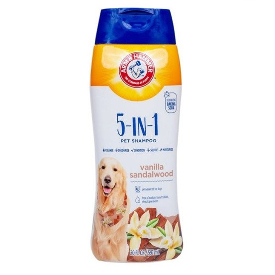 Arm & Hammer 5-In-1 Shampoo & conditioner for Dogs vanilla sandalwood Scent, 20 oz / 591 ml