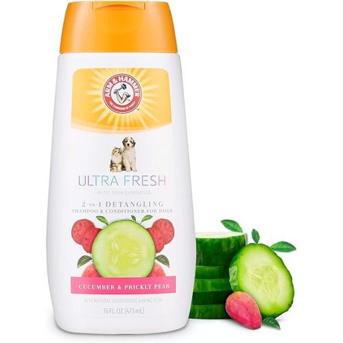 Arm & Hammer Ultra Fresh 2-In-1 detangling Shampoo + Conditioner with cucumber & prickly pear, 16 oz / 473 ml
